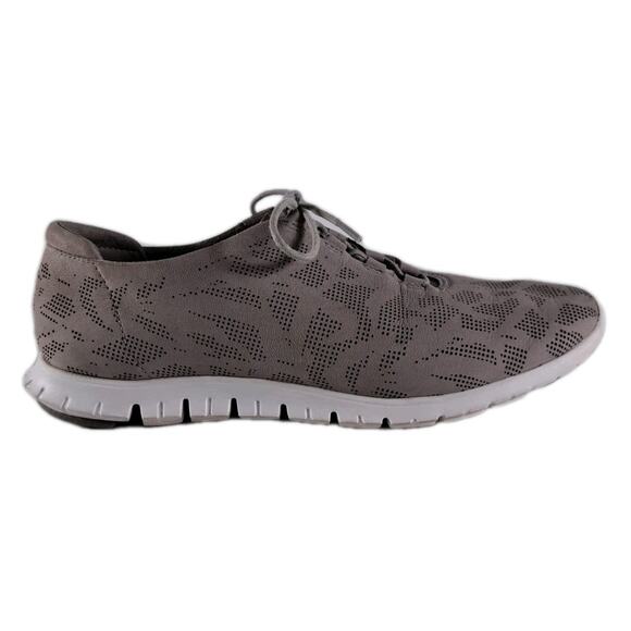Cole Haan Zerogrand Perforated Shoes Womens 8 Gray Leather Sneakers W03206 - Picture 1 of 14